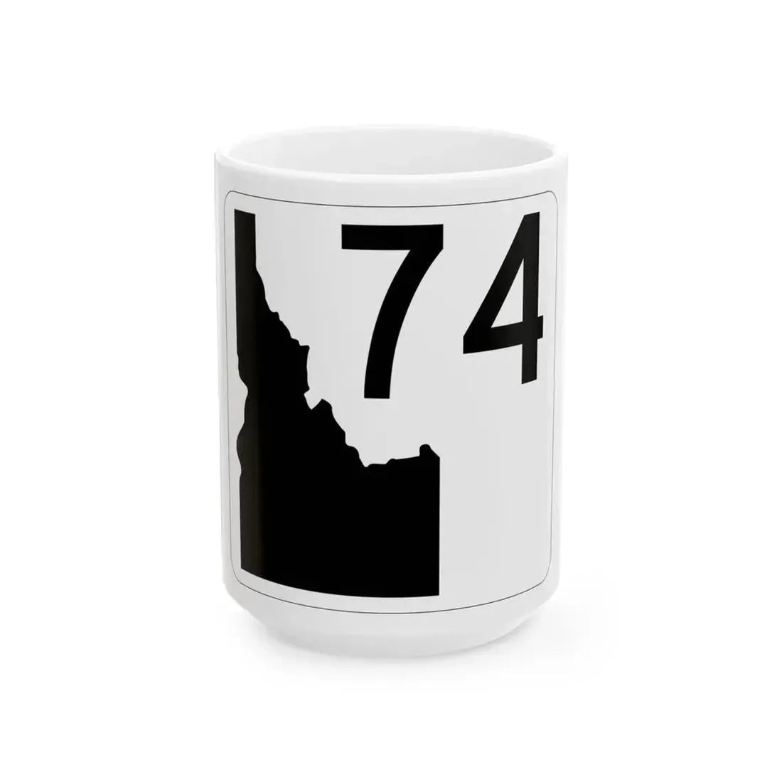 Idaho 74 (Idaho) (Road Sign) White Coffee Mug 15oz - Go Mug Yourself