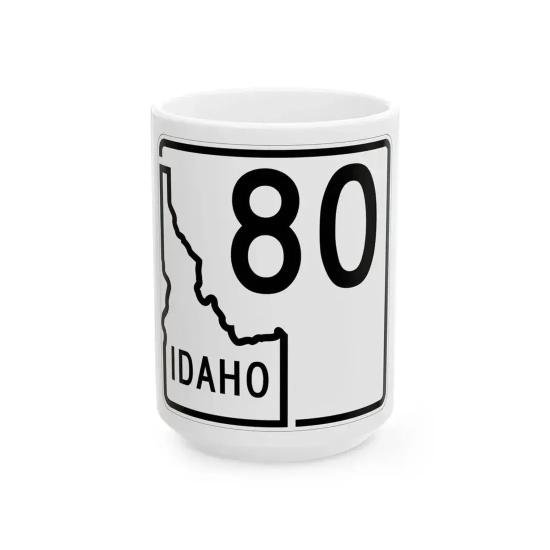 Idaho 80 1955 (Idaho) (Road Sign) White Coffee Mug 15oz - Go Mug Yourself