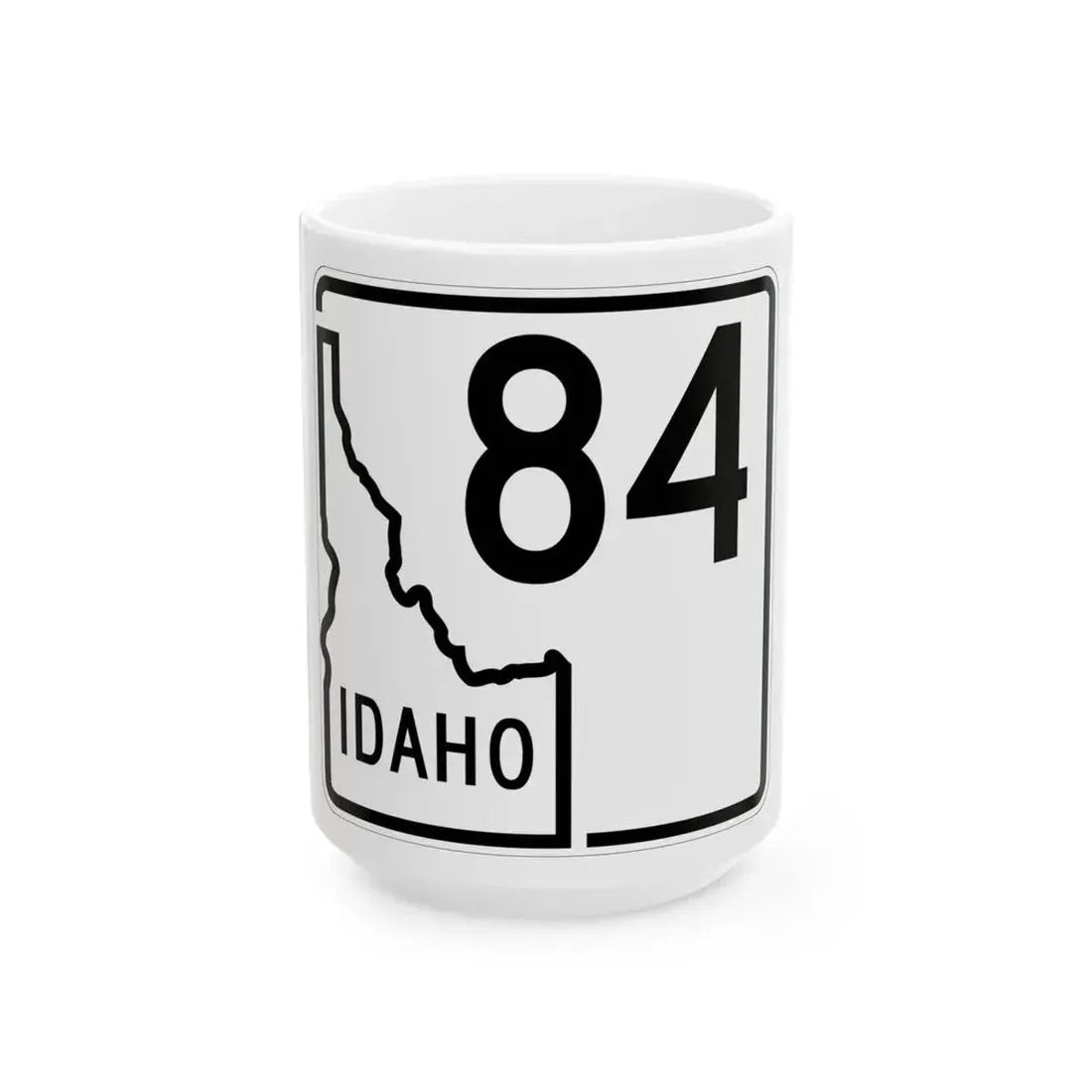 Idaho 84 1955 (Idaho) (Road Sign) White Coffee Mug 15oz - Go Mug Yourself