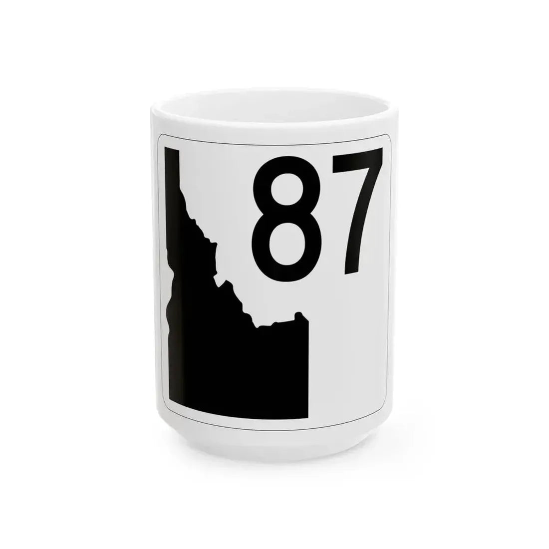 Idaho 87 (Idaho) (Road Sign) White Coffee Mug 15oz - Go Mug Yourself