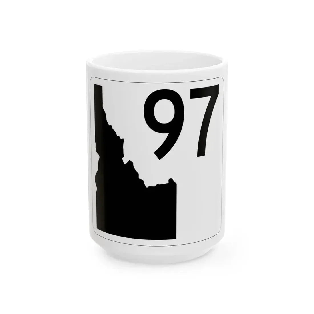 Idaho 97 (Idaho) (Road Sign) White Coffee Mug 15oz - Go Mug Yourself