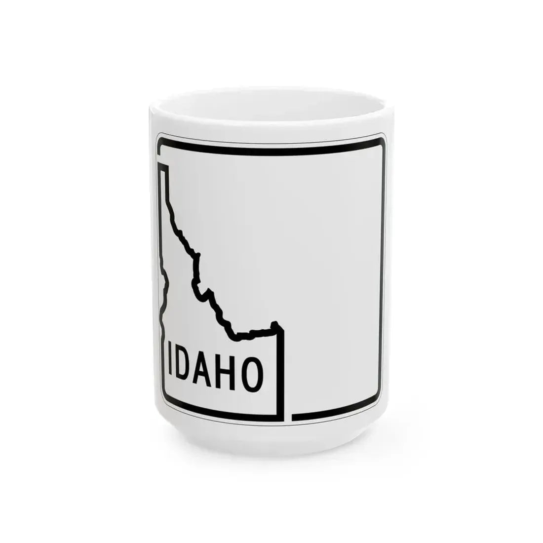 Idaho blank 1955 (Idaho) (Road Sign) White Coffee Mug 15oz - Go Mug Yourself