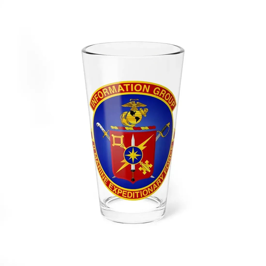 II Marine Expeditionary Force MEF Information Group (USMC) Pint Glass 16oz 16oz - Go Mug Yourself