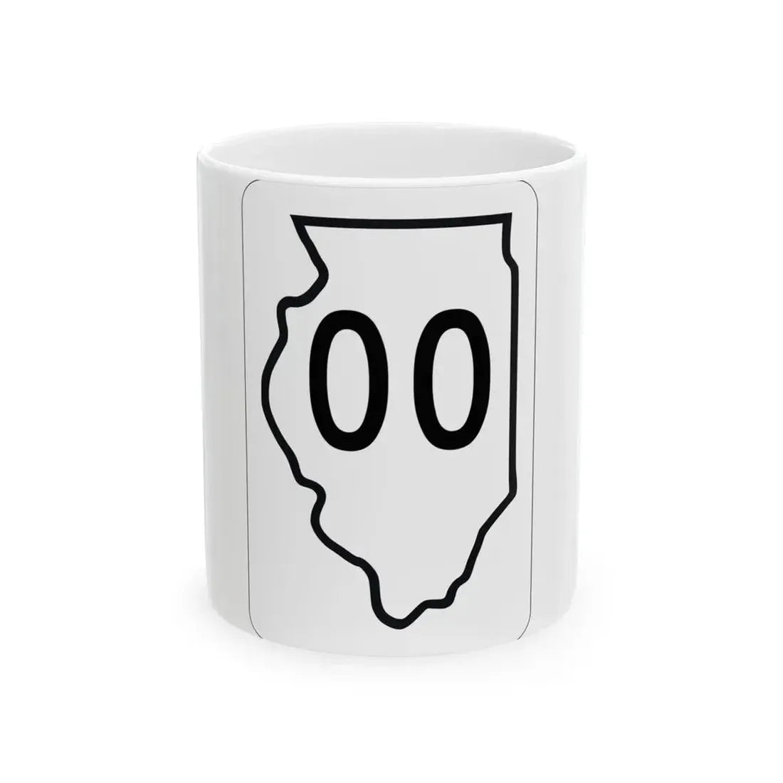 Illinois 00 1950 (Illinois) (Road Sign) White Coffee Mug 11oz - Go Mug Yourself