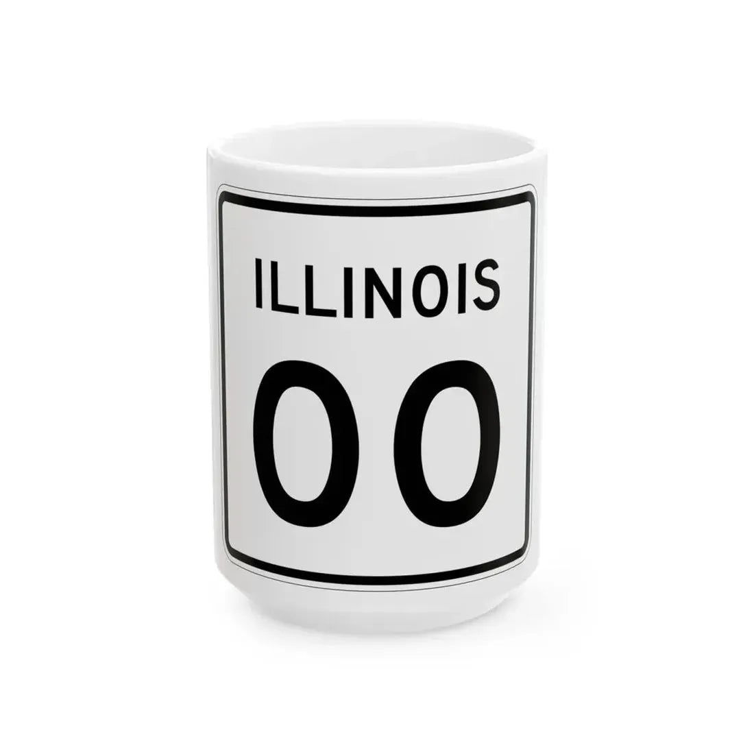Illinois 00 template (Illinois) (Road Sign) White Coffee Mug 15oz - Go Mug Yourself
