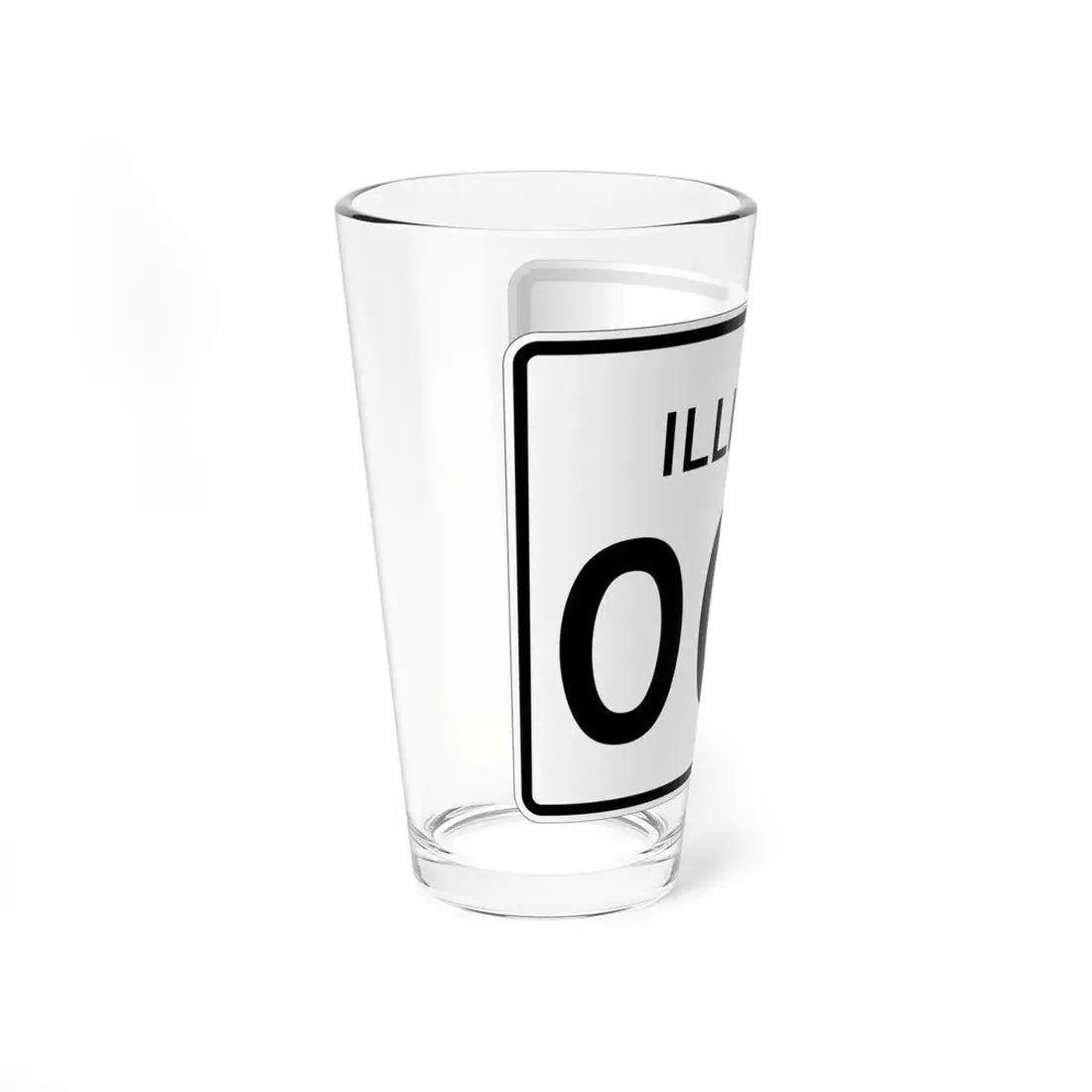 Illinois 000 template (Illinois) (Road Sign) Pint Glss 16oz - Go Mug Yourself