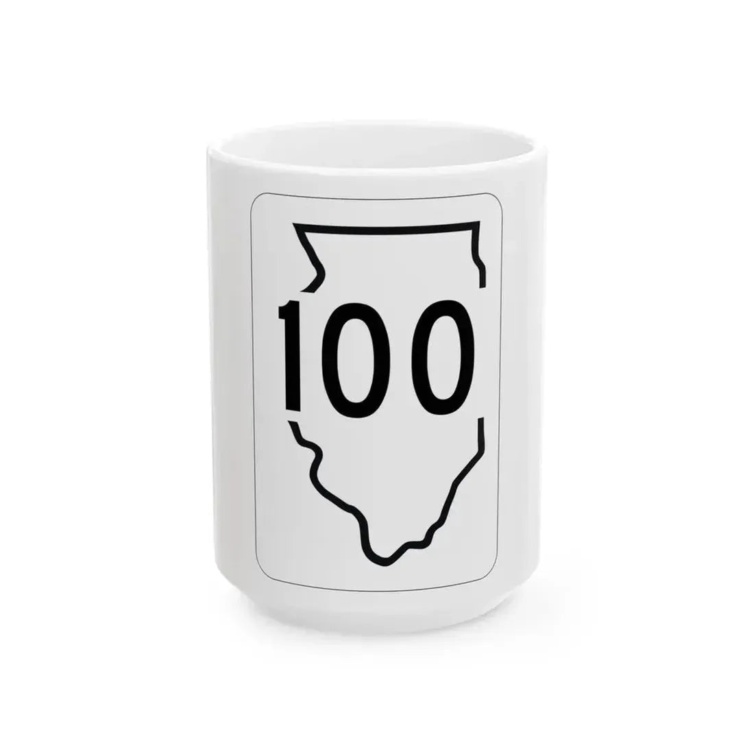 Illinois 100 1950 (Illinois) (Road Sign) White Coffee Mug 15oz - Go Mug Yourself