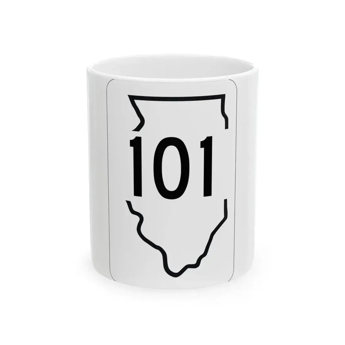 Illinois 101 1950 (Illinois) (Road Sign) White Coffee Mug 11oz - Go Mug Yourself