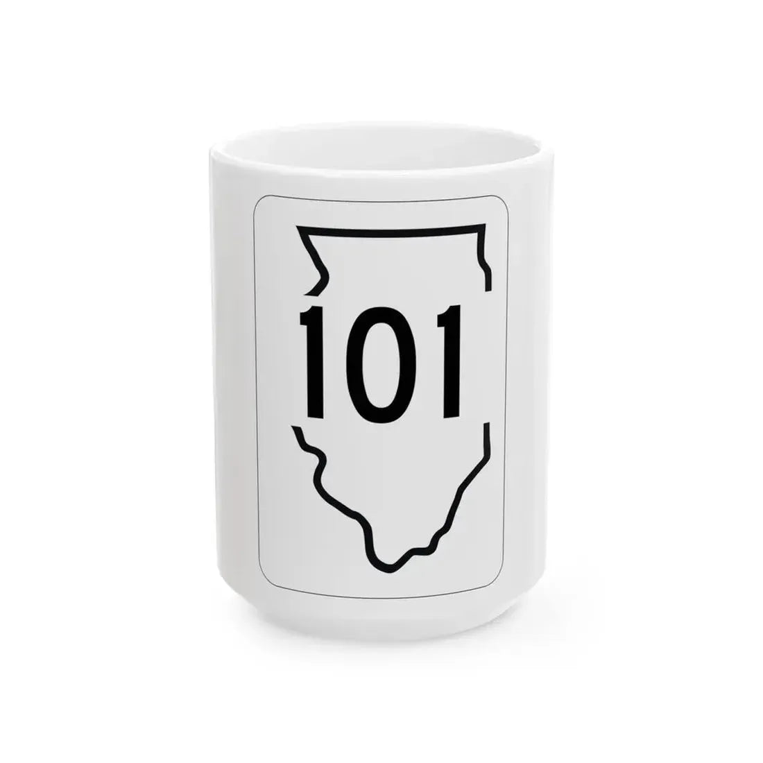 Illinois 101 1950 (Illinois) (Road Sign) White Coffee Mug 15oz - Go Mug Yourself