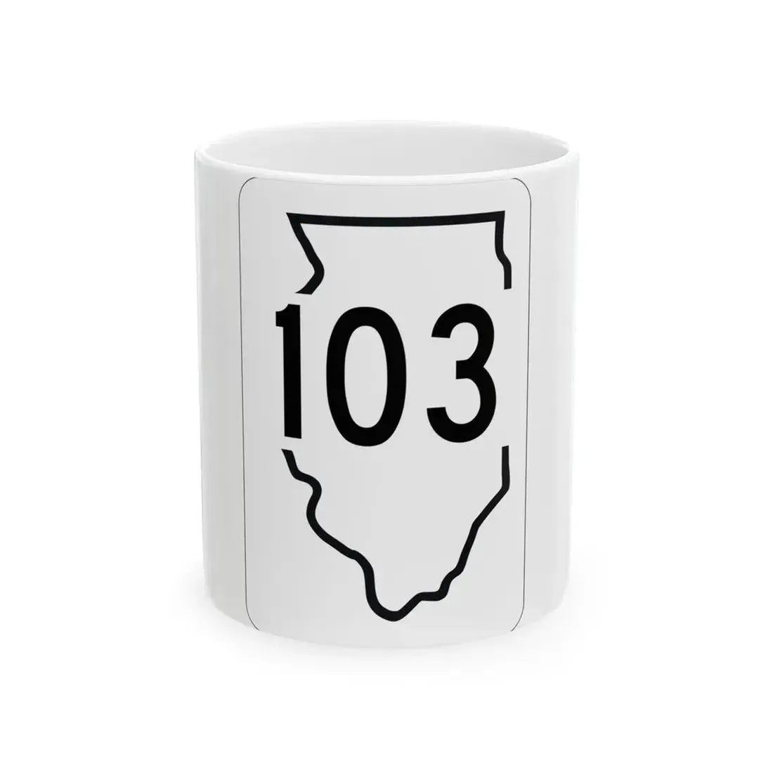 Illinois 103 1950 (Illinois) (Road Sign) White Coffee Mug 11oz - Go Mug Yourself