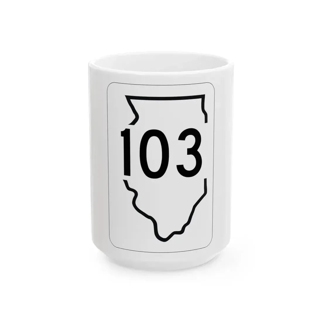 Illinois 103 1950 (Illinois) (Road Sign) White Coffee Mug 15oz - Go Mug Yourself
