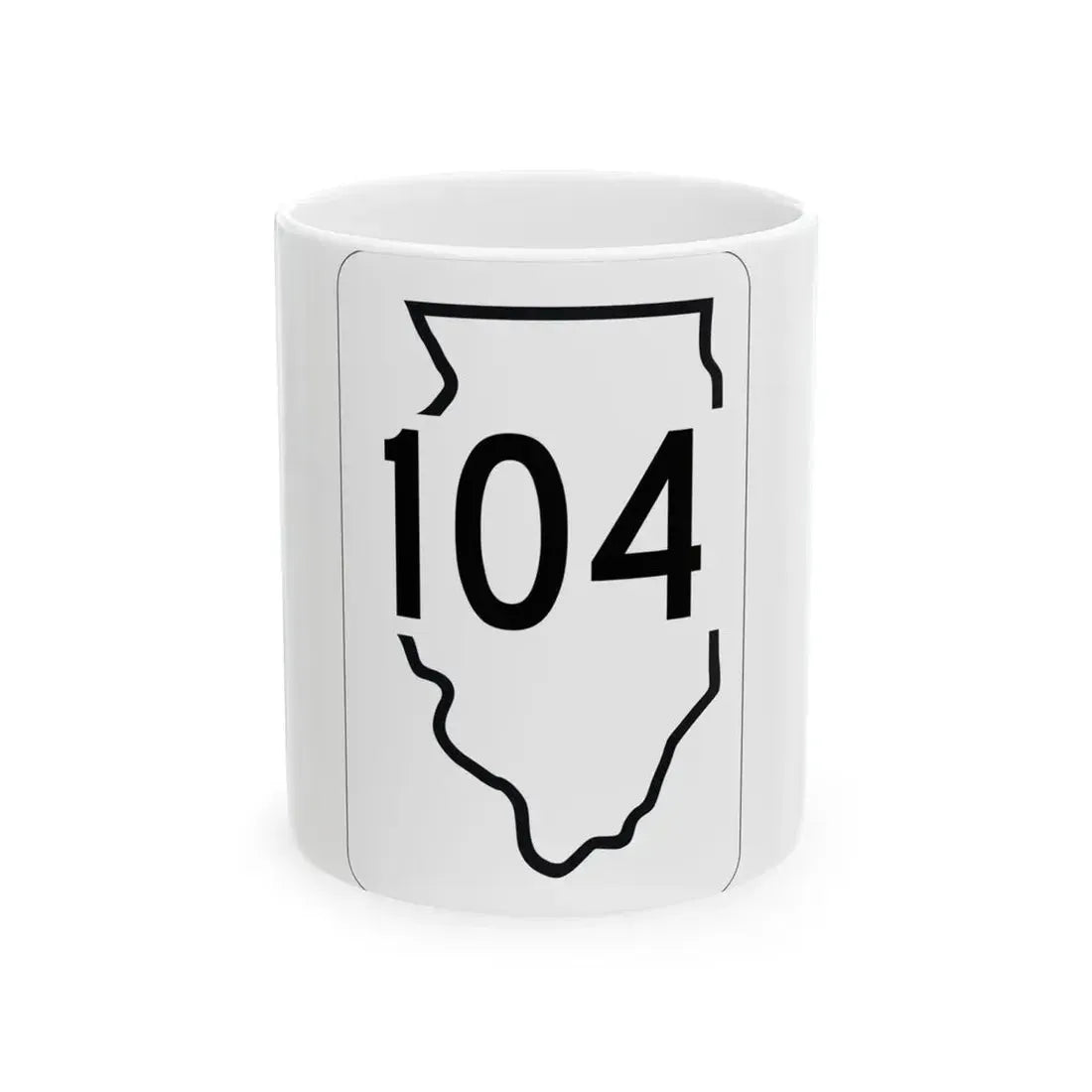 Illinois 104 1950 (Illinois) (Road Sign) White Coffee Mug 11oz - Go Mug Yourself
