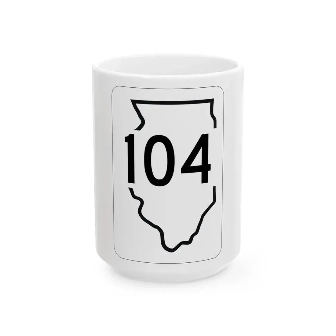 Illinois 104 1950 (Illinois) (Road Sign) White Coffee Mug 15oz - Go Mug Yourself