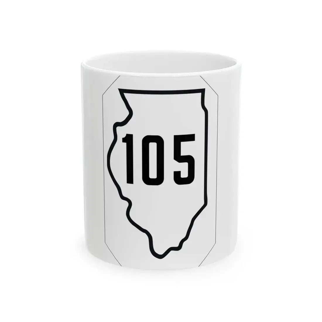 Illinois 105 1926 (Illinois) (Road Sign) White Coffee Mug 11oz - Go Mug Yourself