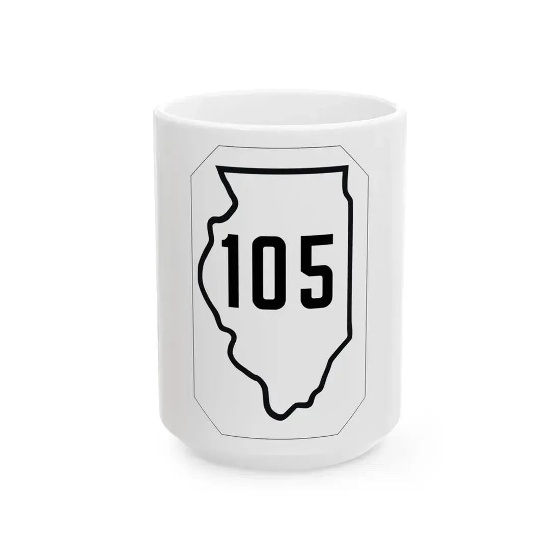 Illinois 105 1926 (Illinois) (Road Sign) White Coffee Mug 15oz - Go Mug Yourself
