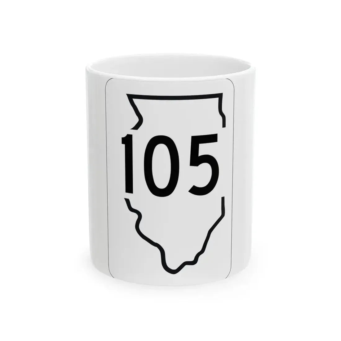 Illinois 105 1950 (Illinois) (Road Sign) White Coffee Mug 11oz - Go Mug Yourself