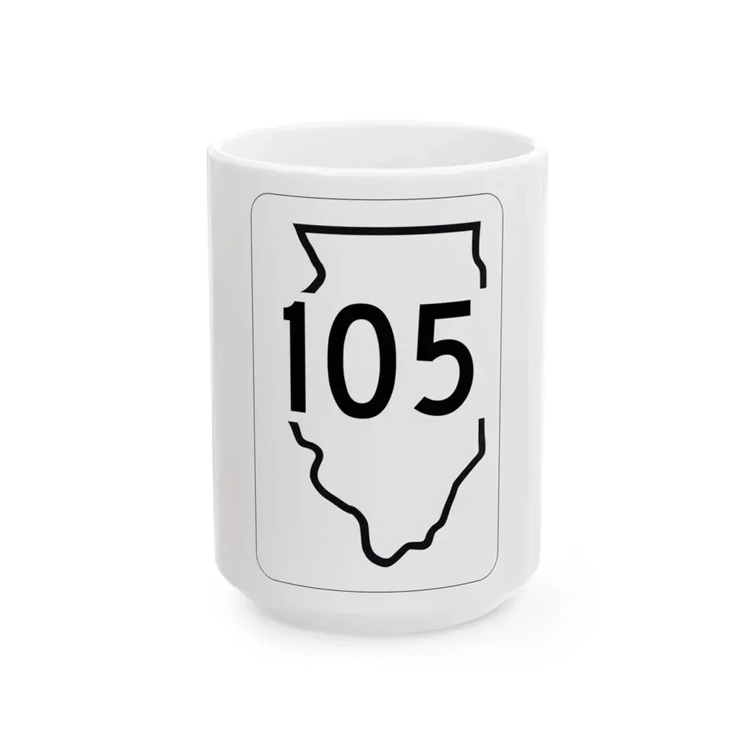 Illinois 105 1950 (Illinois) (Road Sign) White Coffee Mug 15oz - Go Mug Yourself