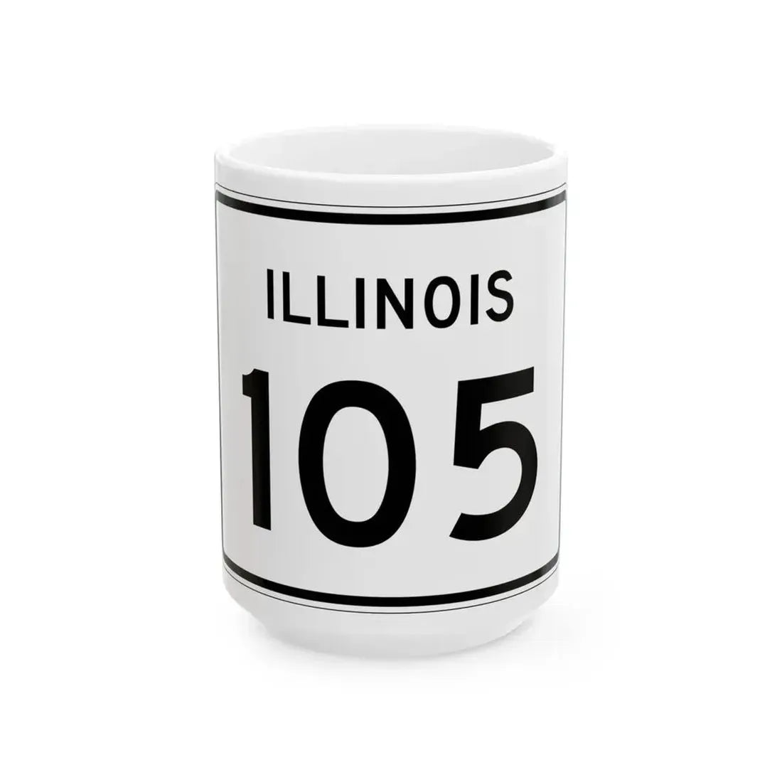 Illinois 105 (Illinois) (Road Sign) White Coffee Mug 15oz - Go Mug Yourself