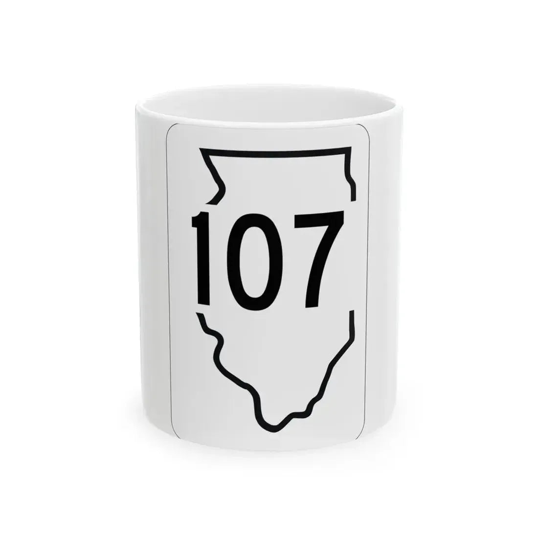 Illinois 107 1950 (Illinois) (Road Sign) White Coffee Mug 11oz - Go Mug Yourself