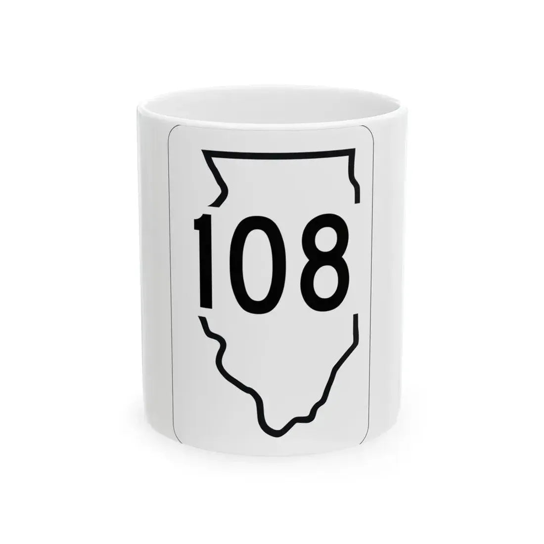 Illinois 108 1950 (Illinois) (Road Sign) White Coffee Mug 11oz - Go Mug Yourself