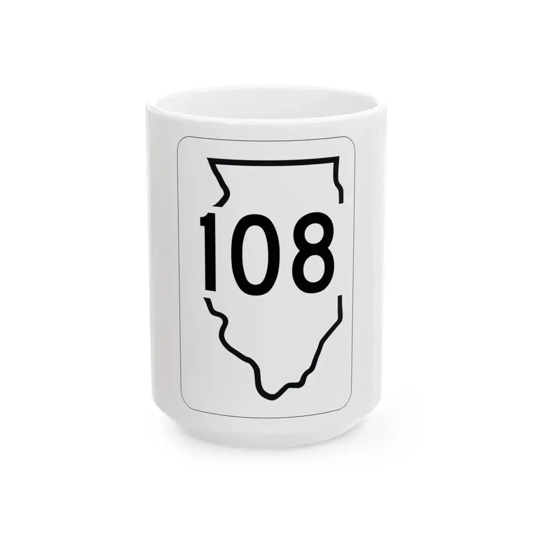 Illinois 108 1950 (Illinois) (Road Sign) White Coffee Mug 15oz - Go Mug Yourself