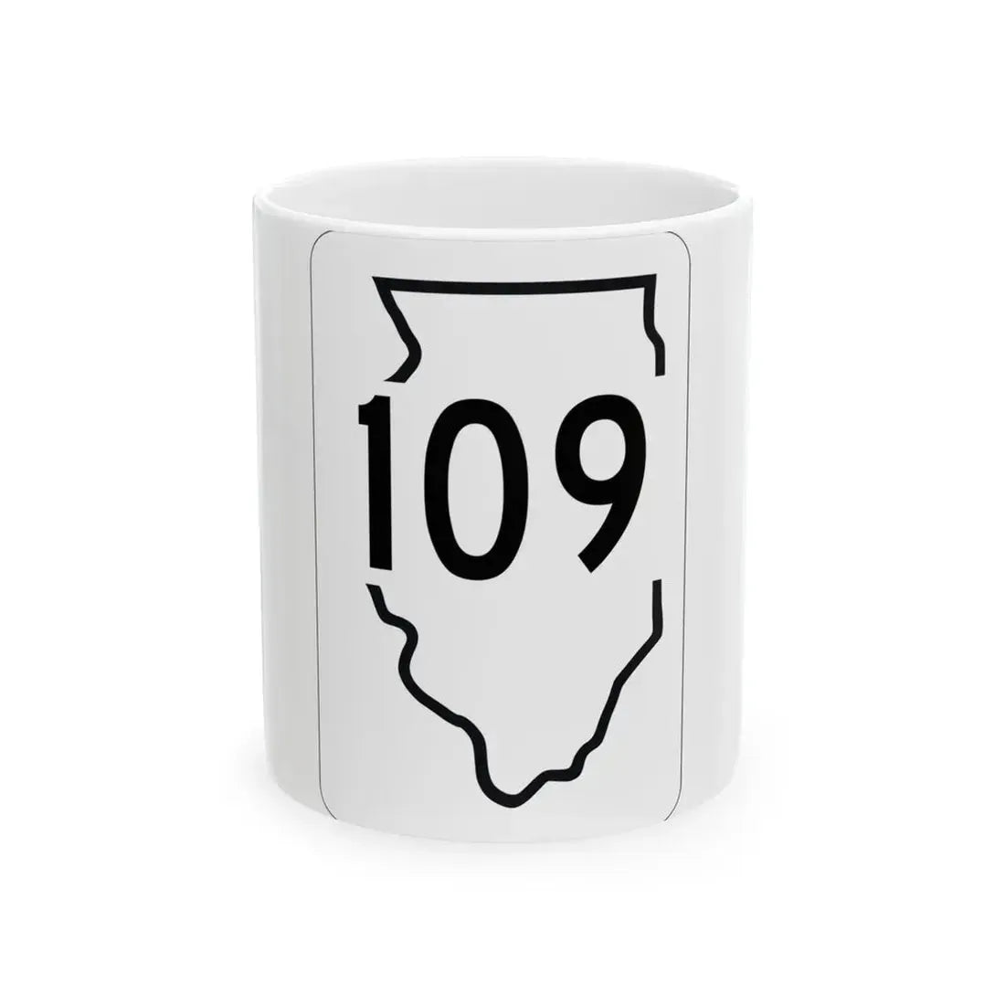 Illinois 109 1950 (Illinois) (Road Sign) White Coffee Mug 11oz - Go Mug Yourself