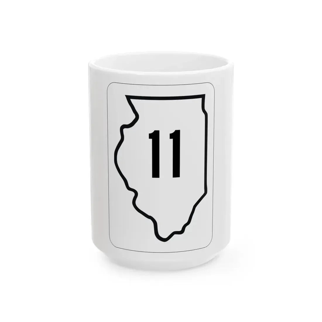 Illinois 11 1950 (Illinois) (Road Sign) White Coffee Mug 15oz - Go Mug Yourself