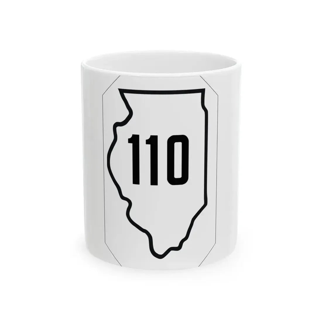 Illinois 110 1926 (Illinois) (Road Sign) White Coffee Mug 11oz - Go Mug Yourself