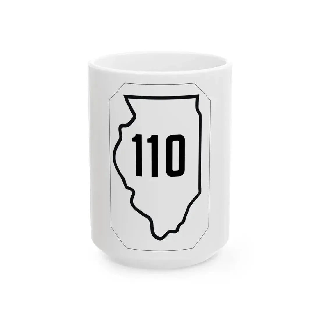 Illinois 110 1926 (Illinois) (Road Sign) White Coffee Mug 15oz - Go Mug Yourself