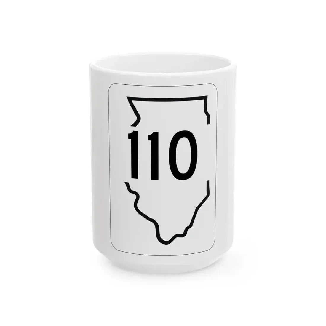 Illinois 110 1950 (Illinois) (Road Sign) White Coffee Mug 15oz - Go Mug Yourself