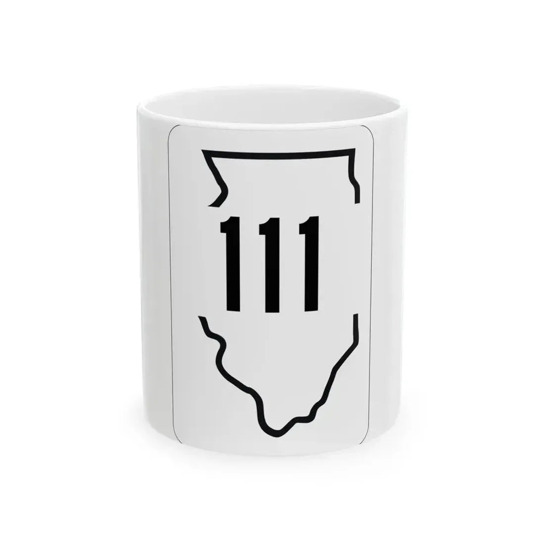 Illinois 111 1950 (Illinois) (Road Sign) White Coffee Mug 11oz - Go Mug Yourself