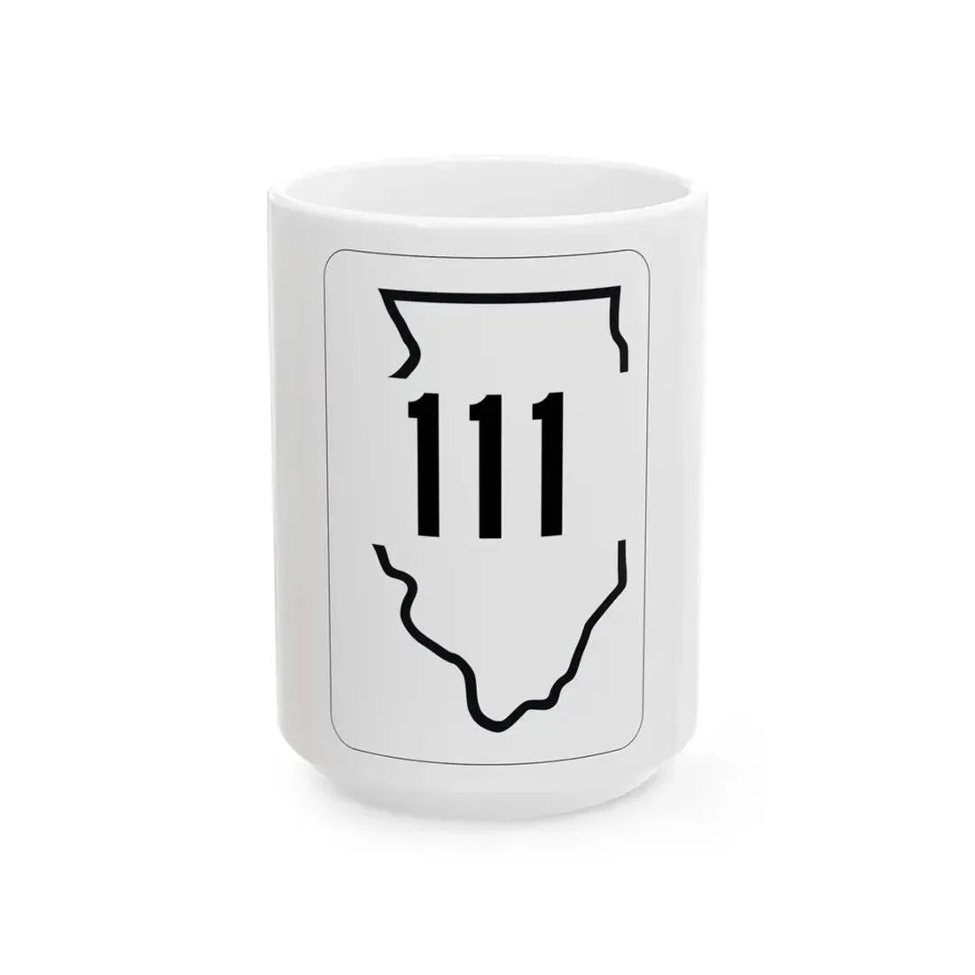 Illinois 111 1950 (Illinois) (Road Sign) White Coffee Mug 15oz - Go Mug Yourself