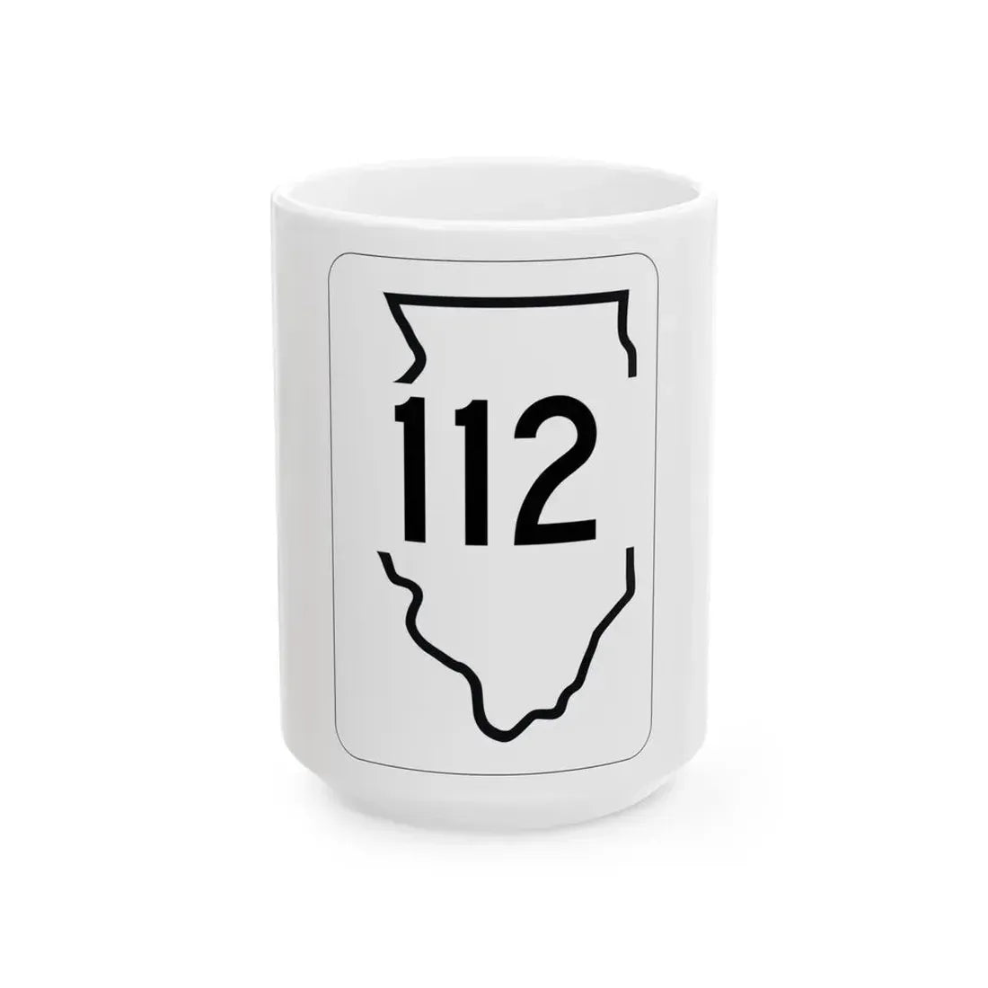 Illinois 112 1950 (Illinois) (Road Sign) White Coffee Mug 15oz - Go Mug Yourself