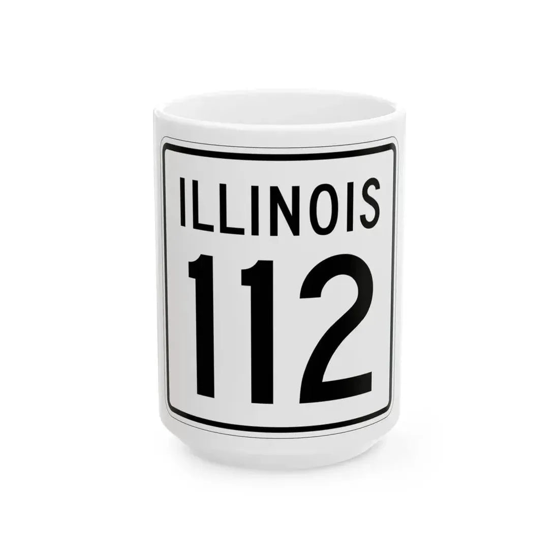 Illinois 112 1960 (Illinois) (Road Sign) White Coffee Mug 15oz - Go Mug Yourself