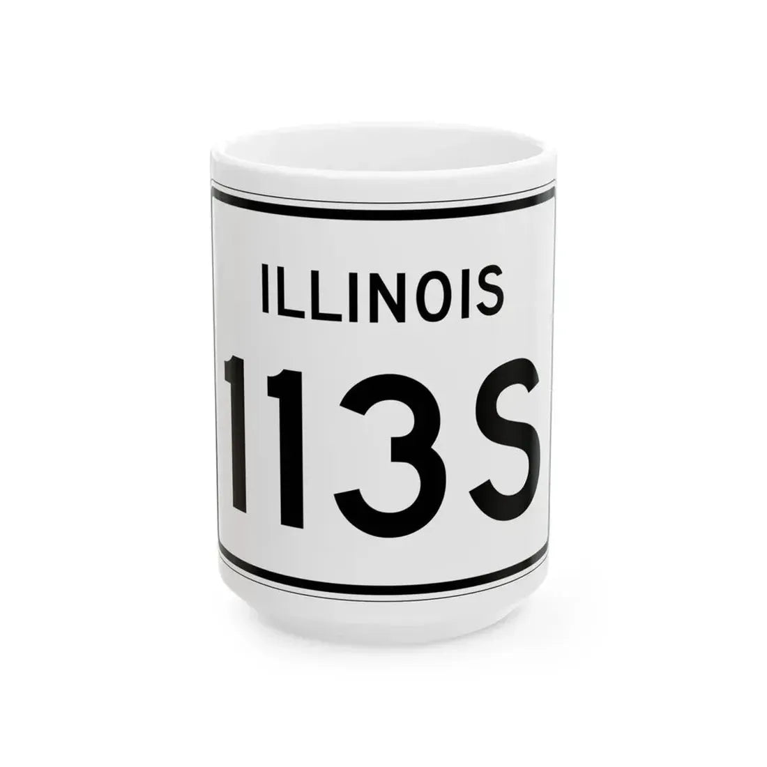 Illinois 113S (Illinois) (Road Sign) White Coffee Mug 15oz - Go Mug Yourself