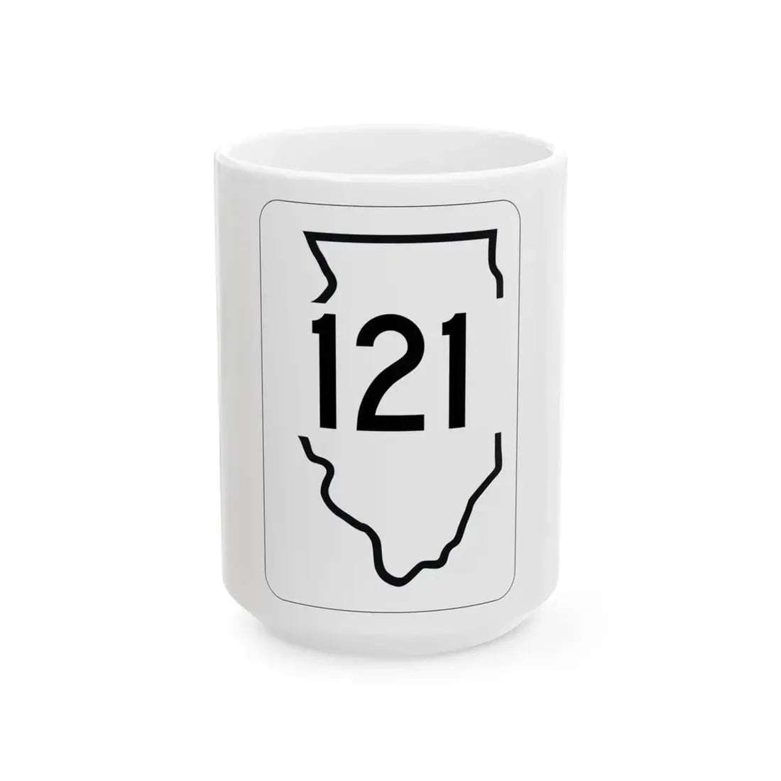 Illinois 121 1950 (Illinois) (Road Sign) White Coffee Mug 15oz - Go Mug Yourself