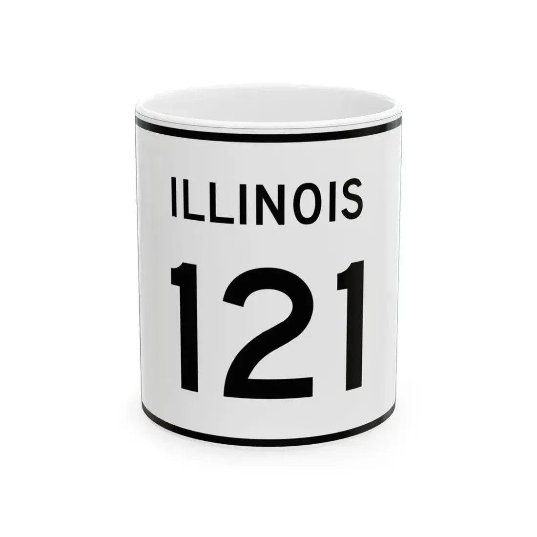 Illinois 121 (Illinois) (Road Sign) White Coffee Mug 11oz - Go Mug Yourself