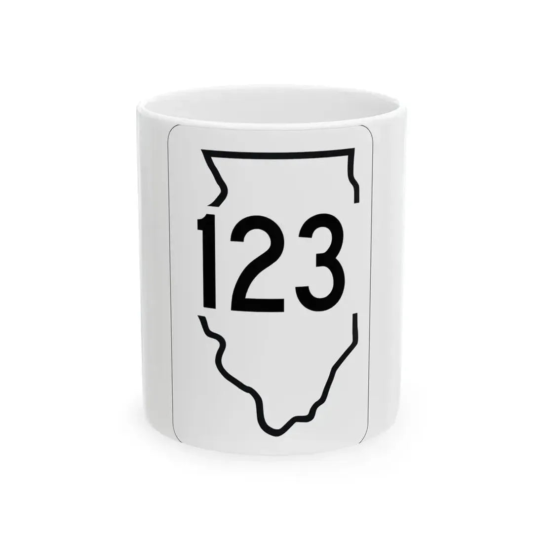 Illinois 123 1950 (Illinois) (Road Sign) White Coffee Mug 11oz - Go Mug Yourself