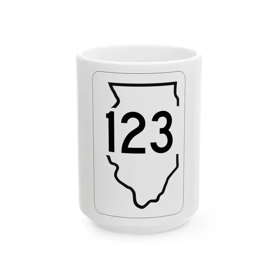 Illinois 123 1950 (Illinois) (Road Sign) White Coffee Mug 15oz - Go Mug Yourself