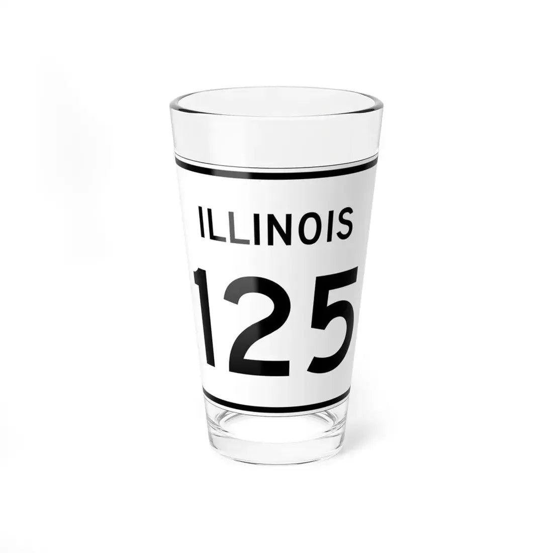 Illinois 125 (Illinois) (Road Sign) Pint Glss 16oz 16oz - Go Mug Yourself
