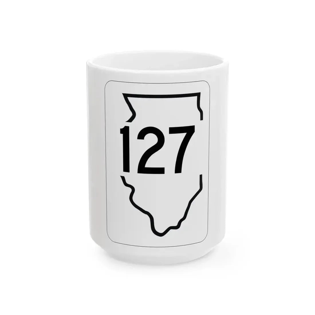 Illinois 127 1950 (Illinois) (Road Sign) White Coffee Mug 15oz - Go Mug Yourself