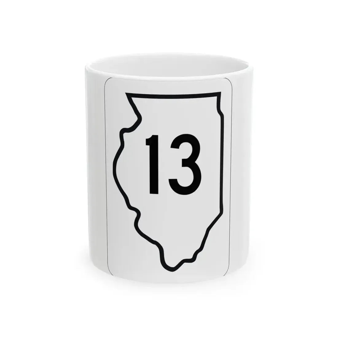 Illinois 13 1950 (Illinois) (Road Sign) White Coffee Mug 11oz - Go Mug Yourself