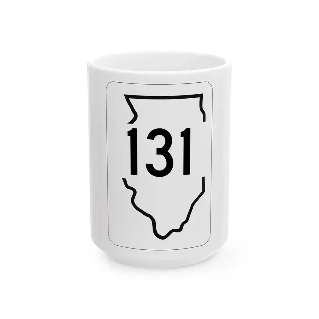 Illinois 131 1950 (Illinois) (Road Sign) White Coffee Mug 15oz - Go Mug Yourself