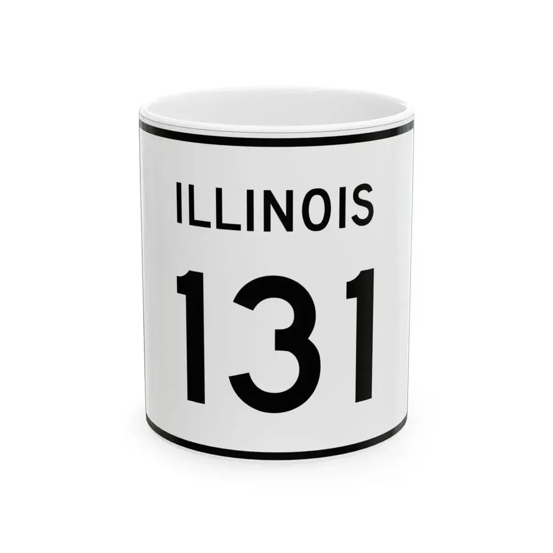 Illinois 131 (Illinois) (Road Sign) White Coffee Mug 11oz - Go Mug Yourself