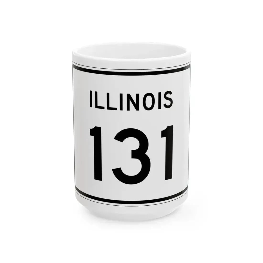 Illinois 131 (Illinois) (Road Sign) White Coffee Mug 15oz - Go Mug Yourself