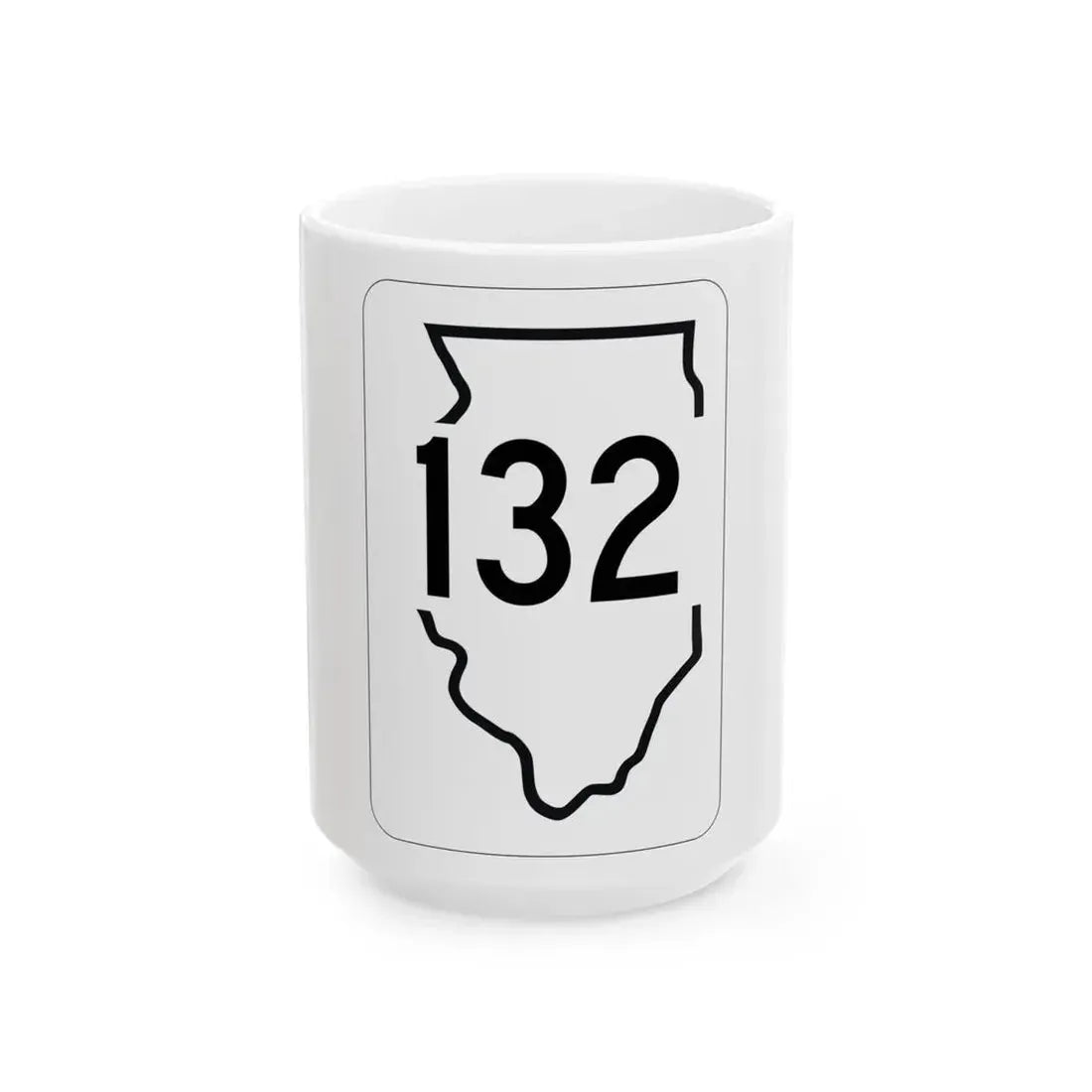 Illinois 132 1950 (Illinois) (Road Sign) White Coffee Mug 15oz - Go Mug Yourself