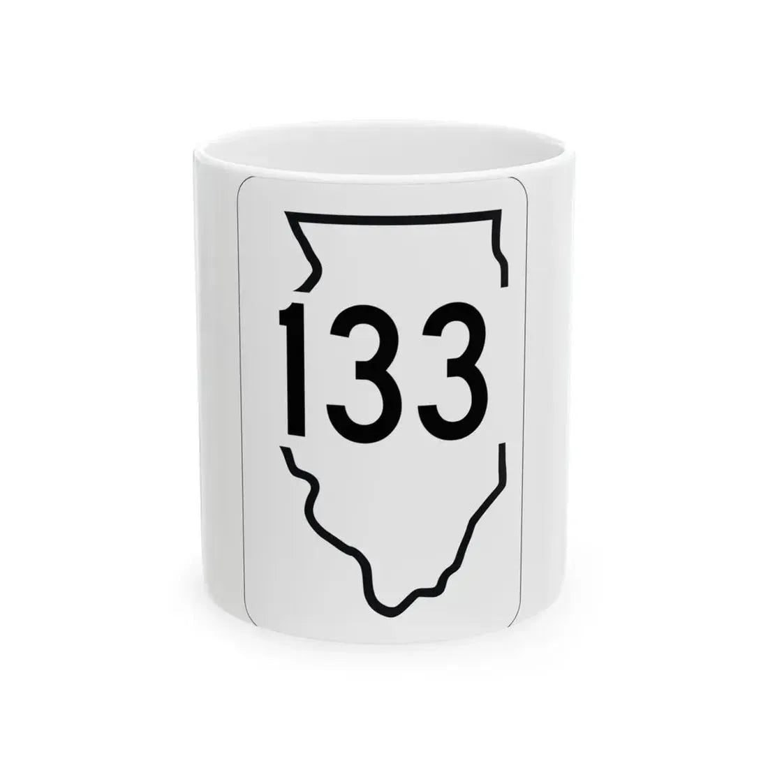 Illinois 133 1950 (Illinois) (Road Sign) White Coffee Mug 11oz - Go Mug Yourself