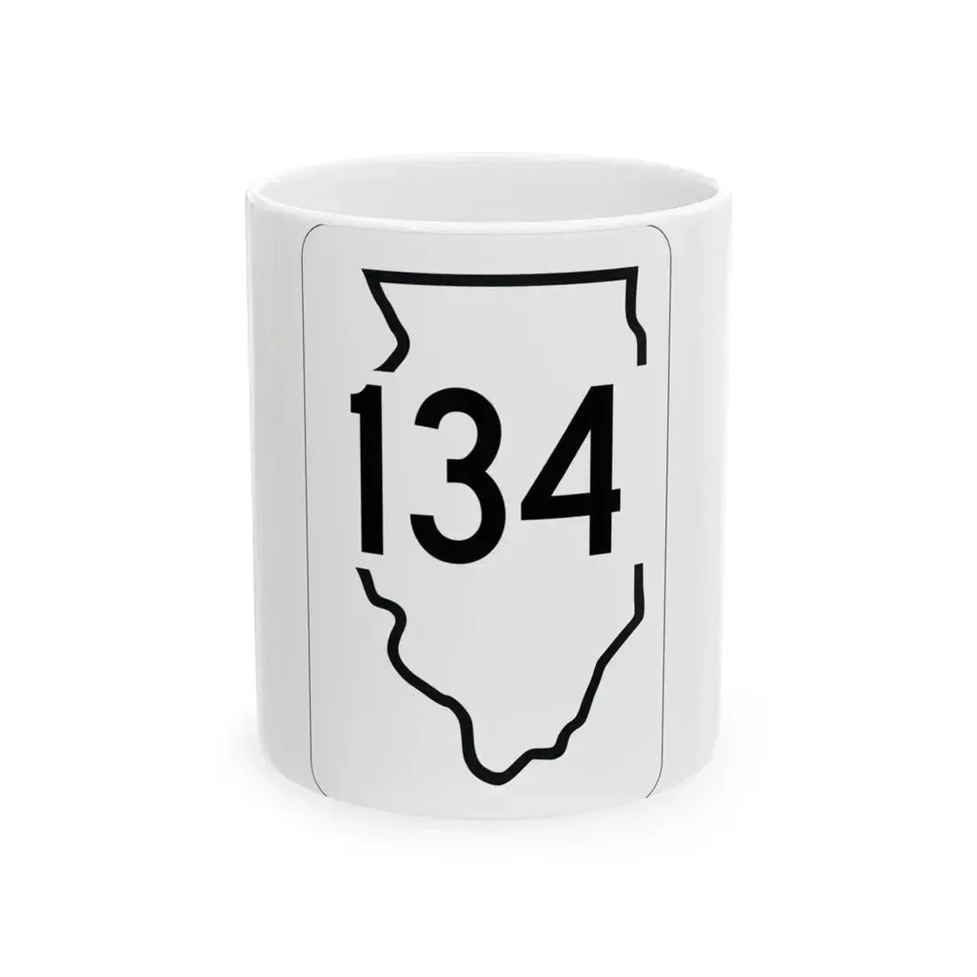 Illinois 134 1950 (Illinois) (Road Sign) White Coffee Mug 11oz - Go Mug Yourself