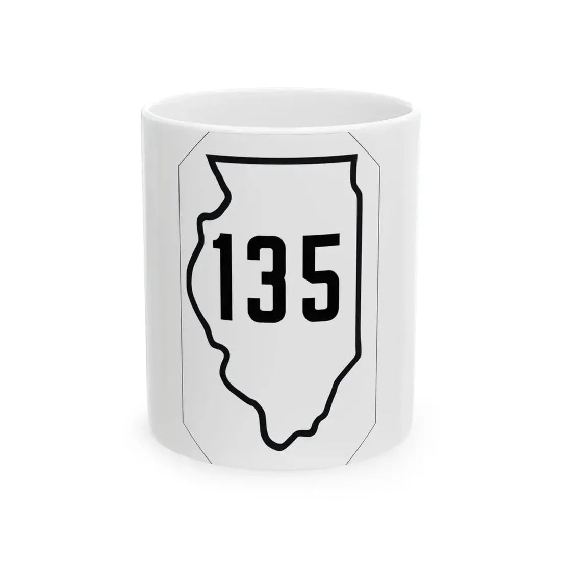 Illinois 135 1926 (Illinois) (Road Sign) White Coffee Mug 11oz - Go Mug Yourself