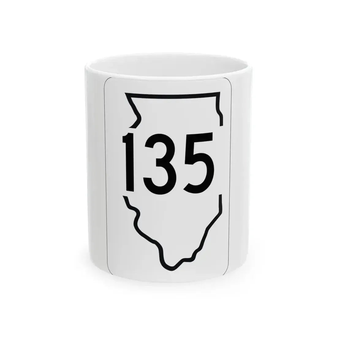 Illinois 135 1950 (Illinois) (Road Sign) White Coffee Mug 11oz - Go Mug Yourself